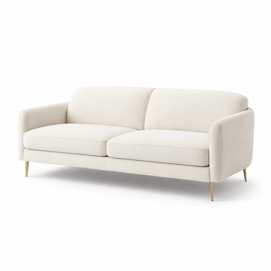 Sofa Creme Stoff Minimalistisch-velnoxio
